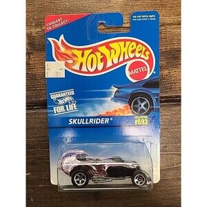 VTG NOS Hot Wheels Blue Card Series SkullRider Diecast Car #593 Purple 1996